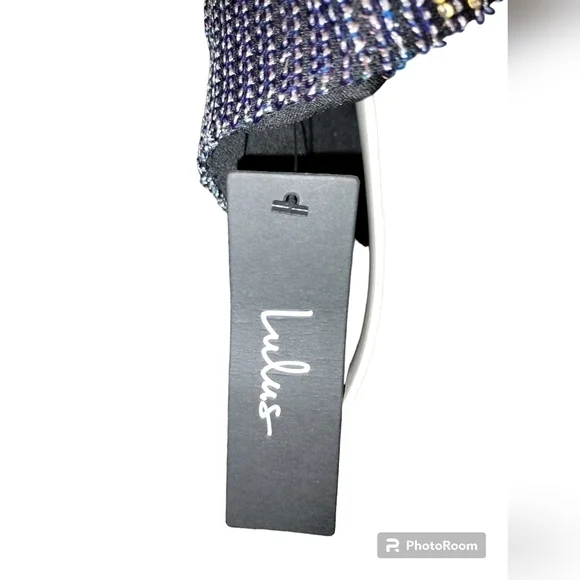 lulus sequin tie-back halter top xs cowl neck iridescent sequins cropped bodice - Picture 5 of 9